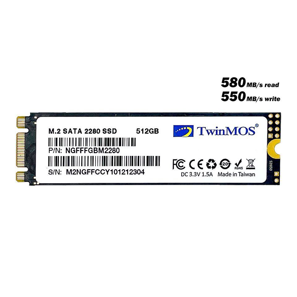 512 GB TWINMOS M.2 2280 SATA3 580 550 NGFFFGBM2280