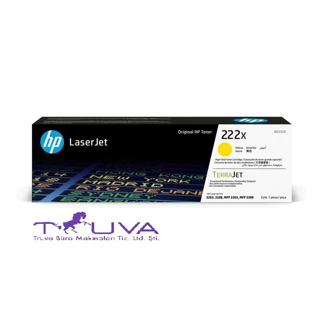 HP 222X W2222X Sarı Yüksek Kapasiteli Orijinal Toner - ürün görseli 1